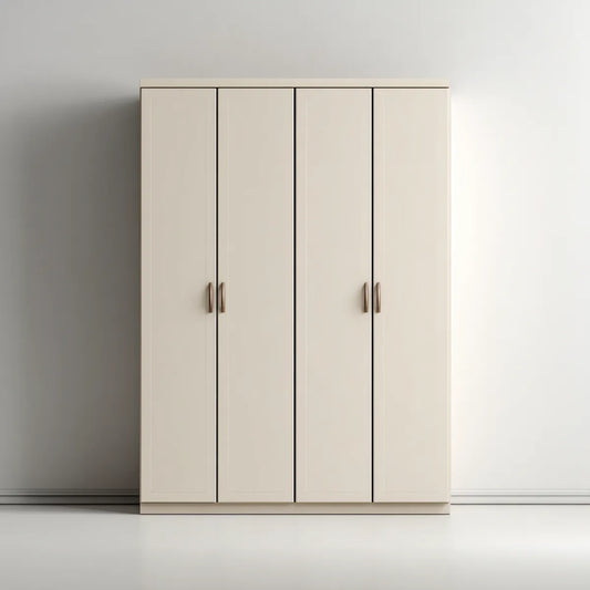 Kleiderschrank 4 Türen Cremeweiß 160 x 60 x 200 cm Spanplatte rechteckig