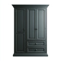 Drehtürenschrank Anthrazit 140 x 60 x 210 cm aus lackierten MDF-Platten rechteckig mit 3 Türen und 2 Schubladen