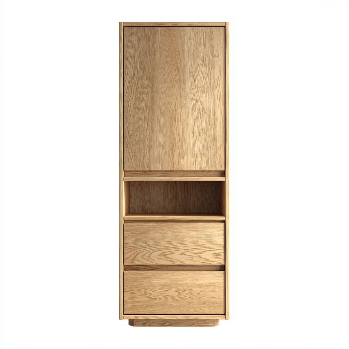 Kleiderschrank mit Tür und 2 Schubladen Eiche natur 50 x 40 x 180 cm MDF mit Eichenfurnier rechteckig