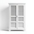 Kleiderschrank mit 2 Lamellentüren Weiß 90 x 50 x 200 cm MDF rechteckig
