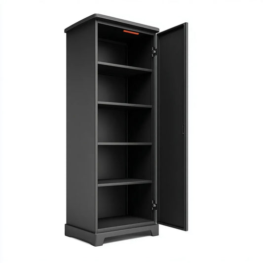 Kleiderschrank 1-türig Schwarz 60 x 40 x 180 cm MDF rechteckig mit 4 Einlegeböden