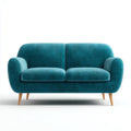 2-Sitzer Sofa Petrol 150 x 80 x 82 cm mit Polyester-Samtbezug und abgerundeter Form