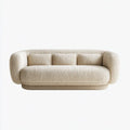 3-Sitzer Sofa Creme 220 x 95 x 75 cm Bouclé-Polyester abgerundete Form