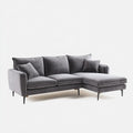 Ecksofa Dunkelgrau 250 x 160 x 85 cm Polyestersamt L-Form