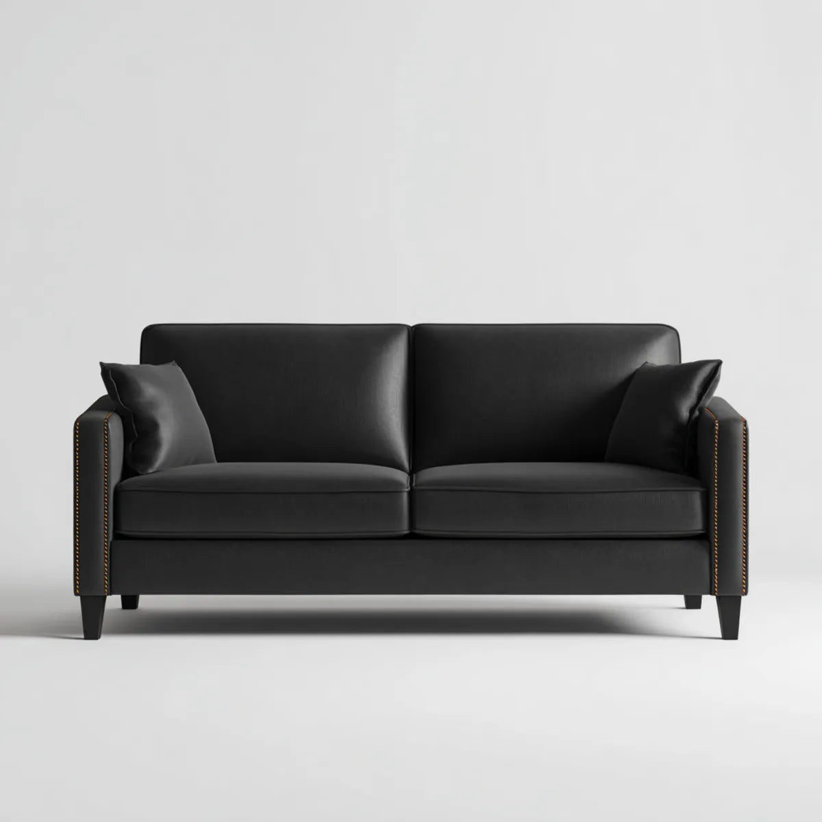 2-Sitzer Sofa Schwarz 170 x 85 x 85 cm mit PU-Kunstlederbezug Rechteckig