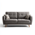 2-Sitzer Sofa Grau 170 x 85 x 88 cm mit Polyesterbezug und Massivholzfüßen