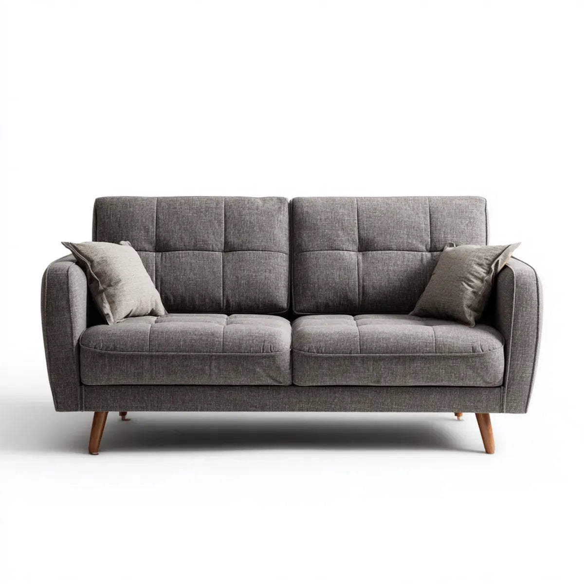 2-Sitzer Sofa Grau 170 x 85 x 88 cm mit Polyesterbezug und Massivholzfüßen