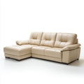 Ecksofa mit Recamiere links Creme 250 x 160 x 90 cm PU-Kunstleder L-Form