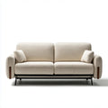 2-Sitzer Sofa Beige 180 x 88 x 82 cm mit Polyesterbezug Stahlfüßen und gerader Form