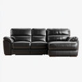 Ecksofa Schwarz 3-Sitzer mit Recamiere aus PU-Kunstleder L-Form 280 x 160 x 92 cm