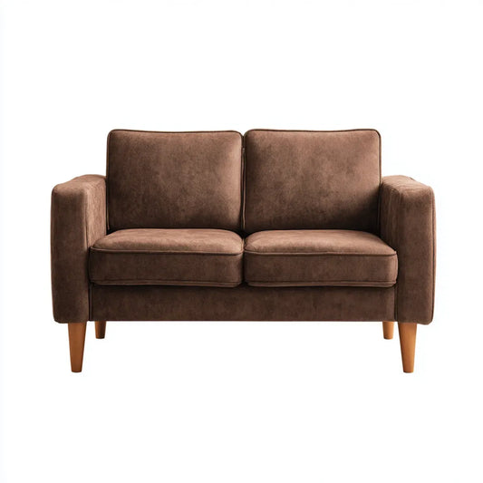 2-Sitzer Sofa Braun 140 x 82 x 85 cm Mikrofaser Polyester Rechteckig