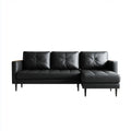Ecksofa 3-Sitzer Schwarz 230 x 150 x 85 cm PU-Kunstleder L-Form mit Recamiere rechts
