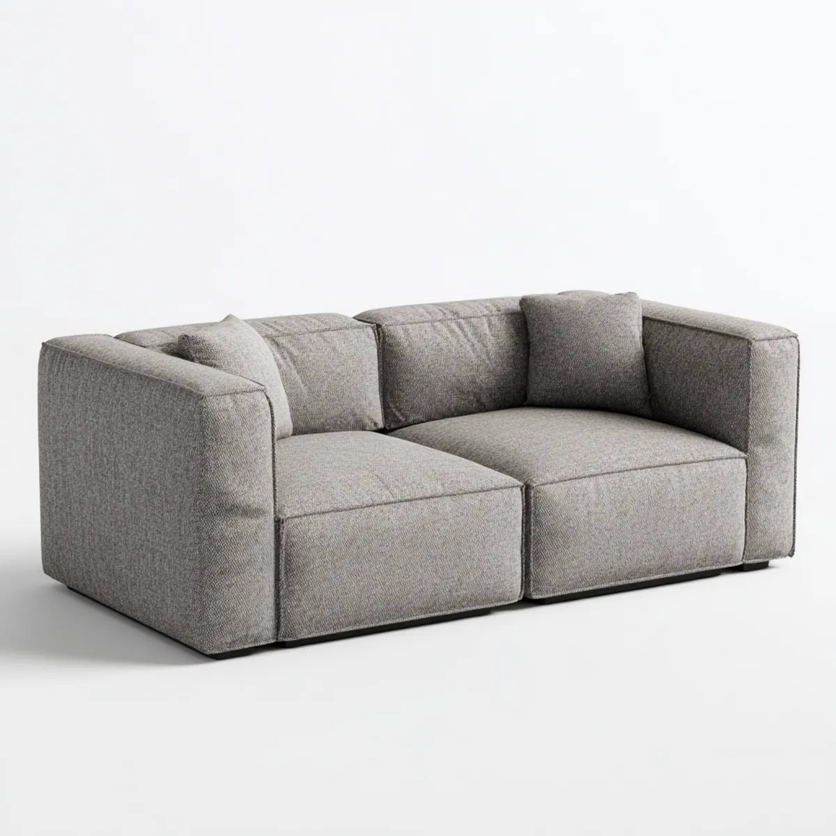 2-Sitzer Sofa Grau 180 x 95 x 75 cm Polyester Rechteckig