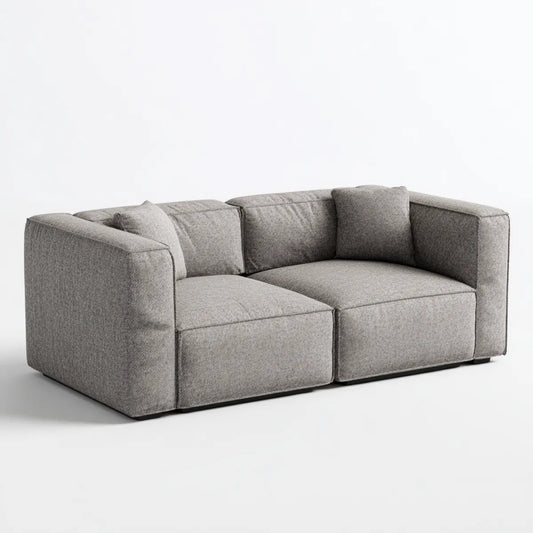 2-Sitzer Sofa Grau 180 x 95 x 75 cm Polyester Rechteckig